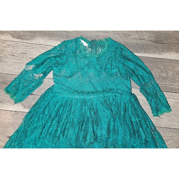 Trish Scully Lace Emerald Green Dress Bella Rafaela Size 14 - Picture 7 of 10